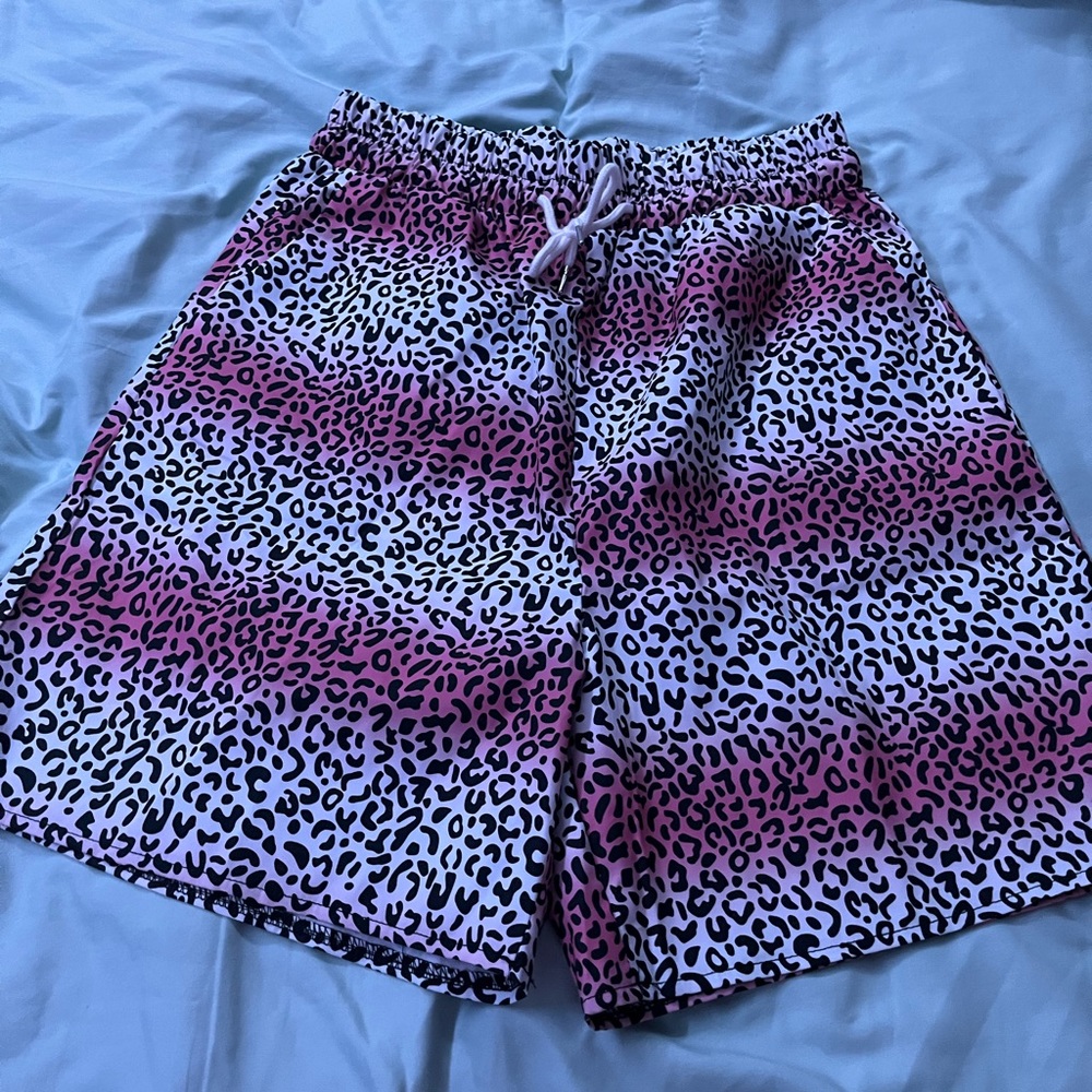 Men’s cheeta print shorts